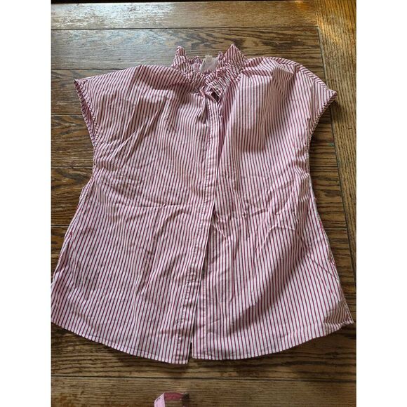Tuckernuck Pomander Place Red Stripe Rae Blouse sz Medium - Picture 2 of 5